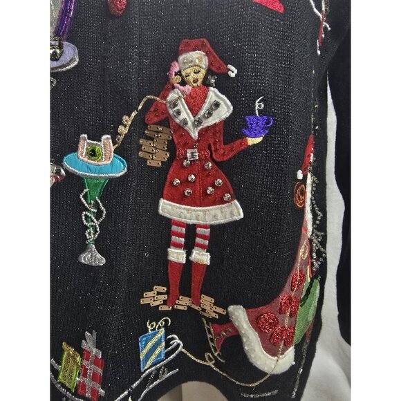 Design Options Philip & Jane Gordon Chic Christmas Cardigan Sweater Size L - Picture 16 of 16